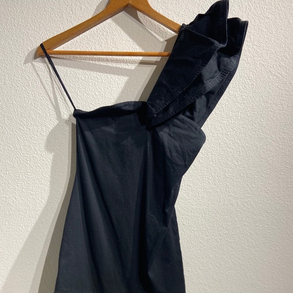 One Shoulder Ruffle Mini Dress - Picture 1 of 6